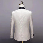 Men's wedding suit set by MANDOTOS, formal dress suit with jacket, trousers, and tie, perfect for wedding ceremonies and formal events.