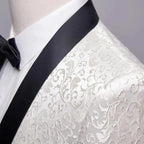 Men's wedding suit set by MANDOTOS, formal dress suit with jacket, trousers, and tie, ideal for special occasions and weddings.