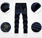 Mandotos men's winter sports set, stylish and warm 2-piece outdoor adventure ensemble with insulated jackets and pants.