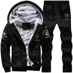 Mandotos men's winter sports set with stylish, warm 2-piece ensemble for outdoor adventures, featuring insulated jacket and pants.
