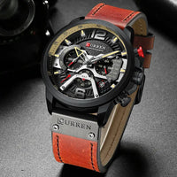 Mandotos military leather chronograph wristwatch with black dial, silver case, and tactical strap for rugged style and precision.
