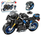 Mandotos motorcycle model educational toy with colorful plastic parts, designed for learning and play.
