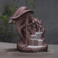 Mandotos Mystic Dragon Incense Tower with intricate dragon design and multiple incense holders for aromatic burning.