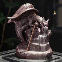 Mandotos Mystic Dragon Incense Tower with intricate dragon design and multiple tiers for burning incense sticks.