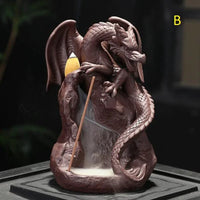 Mandotos Mystic Dragon Incense Tower with intricate dragon design and multiple incense holders, elegant decorative home accessory.