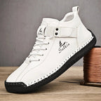 Mandotos handmade leather casual men's sneakers with breathable design, ankle boots, and outdoor-ready style.