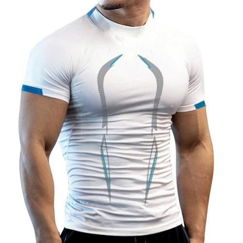 Mandotos men's breathable summer gym T-shirt, quick-drying jogging and training tee for running and fitness.