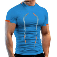 Mandotos men's summer breathable gym T-shirt, quick-drying jogging and training tee for running and fitness workouts.