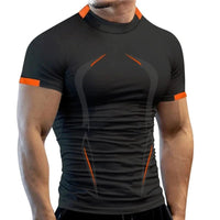 Mandotos men's summer gym T-shirt, breathable quick-drying fabric, ideal for jogging, running, and fitness training.