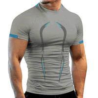 Mandotos men's summer gym breathable T-shirt, quick-drying jogging and training T-shirt designed for running and fitness.
