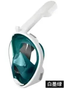 Mandotos OceanView snorkel mask with 180° panoramic vision, featuring clear silicone skirt and adjustable straps for underwater exploration.