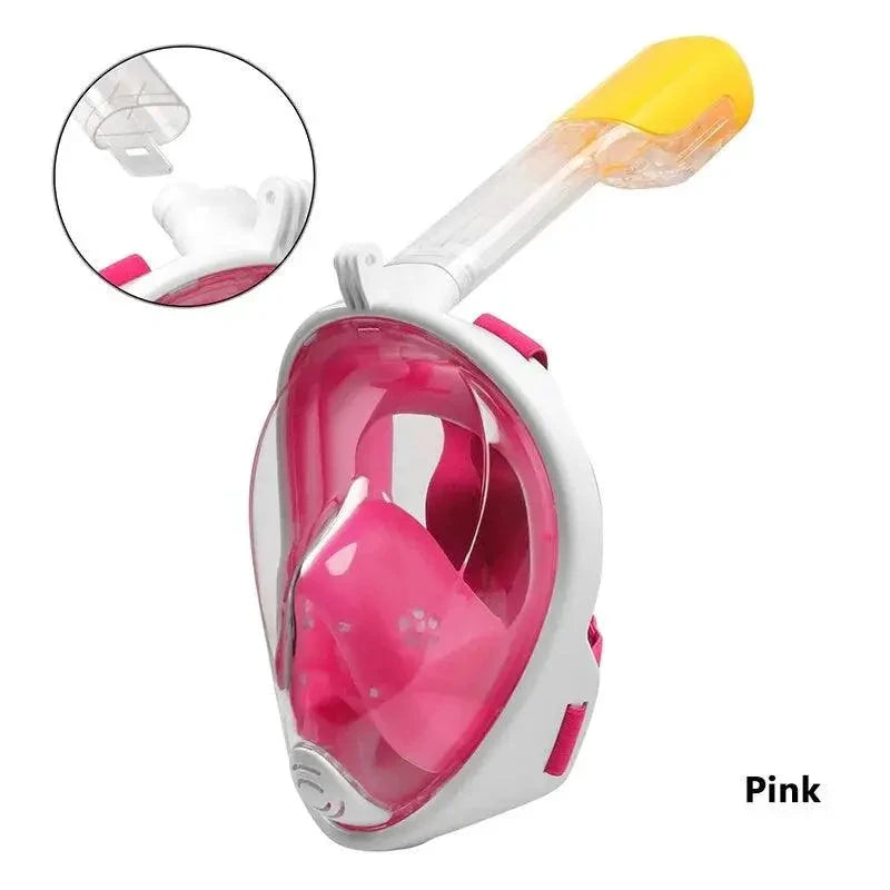Mandotos OceanView snorkel mask with 180° panoramic vision for underwater exploration and snorkeling adventures.