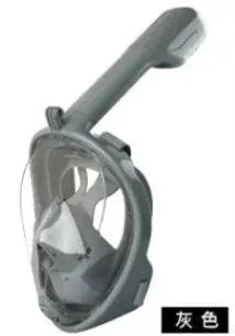 Mandotos OceanView snorkel mask with 180° panoramic vision, featuring clear silicone skirt and adjustable strap for underwater exploration.