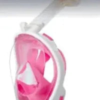 Mandotos OceanView snorkel mask with 180° panoramic vision for underwater exploration, featuring a clear silicone skirt and adjustable strap.