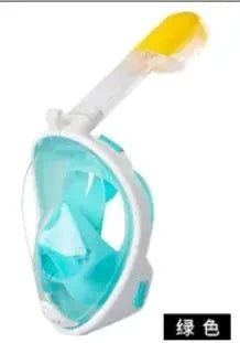 Mandotos OceanView snorkel mask with 180° panoramic vision for underwater exploration, featuring adjustable straps and clear viewing windows.