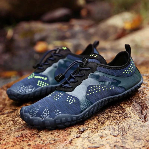 Mandotos outdoor hiking shoes with rugged soles and breathable fabric, designed for trekking and outdoor adventures.