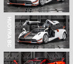 Mandotos Pagani Fengshen sport model replica car, detailed miniature with sleek design and vibrant paint, showcasing luxury sports car features.