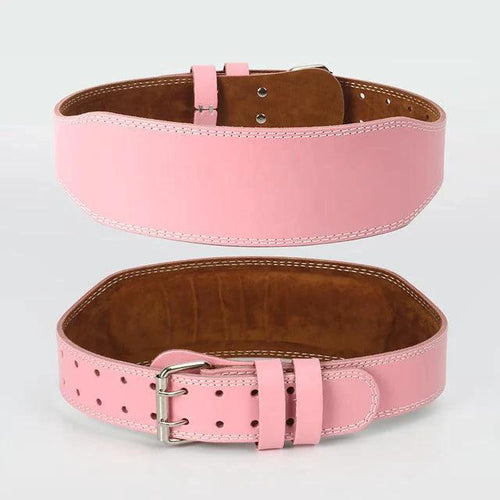 Pink Power Women's Weightlifting Belt by MANDOTOS, designed for strength support and safety during weightlifting workouts.