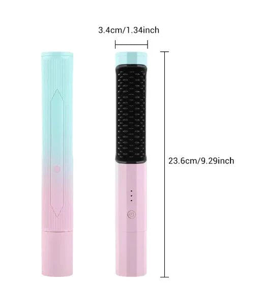 Mandotos portable 2-in-1 hair styler with dual function for curling and straightening, compact and lightweight design.