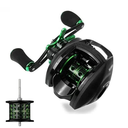 Mandotos Precision Bait Caster fishing reel with ergonomic handle and durable build for smooth casting and reeling.