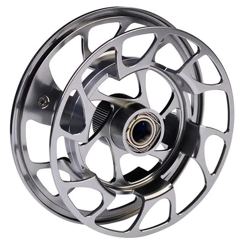 Mandotos Precision Fly Caster Reel with metal spool and handle, designed for smooth casting and durability in fishing gear.