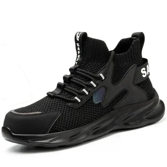 Mandotos puncture-proof work shoes featuring durable safety soles and sturdy design for industrial safety and protection.