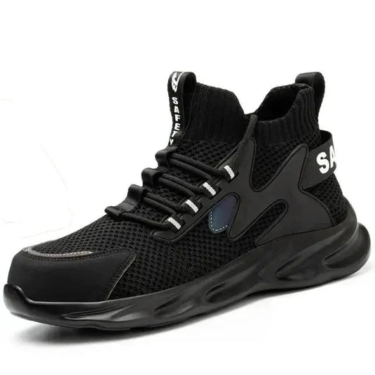 Mandotos puncture-proof work shoes featuring durable safety soles and sturdy design for industrial safety and protection.
