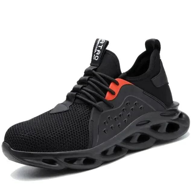 Mandotos puncture-proof work shoes featuring durable design, safety toe, and slip-resistant soles for industrial safety.