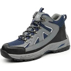Mandotos puncture-proof work shoes with reinforced toe and slip-resistant sole for safety and durability in industrial settings.