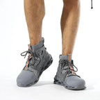 Mandotos puncture-proof work shoes with steel toe caps and slip-resistant soles, designed for safety and durability in industrial environments.