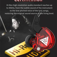 Mandotos QKZ AK6 HiFi wired earphones with copper driver and built-in microphone, in-ear design for high-quality sound.