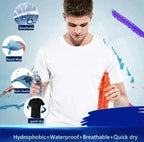 Mandotos quick-drying waterproof anti-fouling couple half-sleeve T-shirt, lightweight and breathable for outdoor activities.