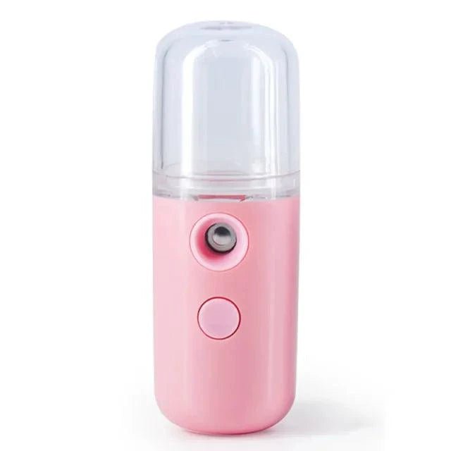 Mandotos RadiantGlow Nano Mist Facial Sprayer showing a sleek handheld ultrasonic beauty device for hydrating skin.