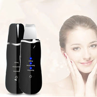 Mandotos RadiantGlow Ultrasonic Skin Scrubber for deep cleansing and skin revitalization, with a sleek handheld design.