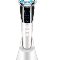 Mandotos RadiantSkin Ion Therapy Facial Massager for at-home spa, showing sleek device with ergonomic design and ion therapy features.