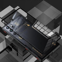 Mandotos RedMagic 9S Pro transparent acrylic case with sleek metal frame, offering durable protection for gaming smartphone