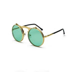 Mandotos Retro Flip Steampunk Shades with tinted lenses and vintage bronze frame, stylish eyewear for a unique steampunk look.