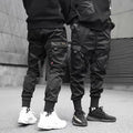 Mandotos Ribbons Harem Joggers for men, cotton cargo pants with pockets, streetwear style, casual hip hop track pants