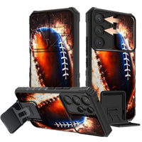 Mandotos Rossy Galaxy S23 Ultra case with dual-layer shockproof design, slide camera cover, and kickstand for protection.