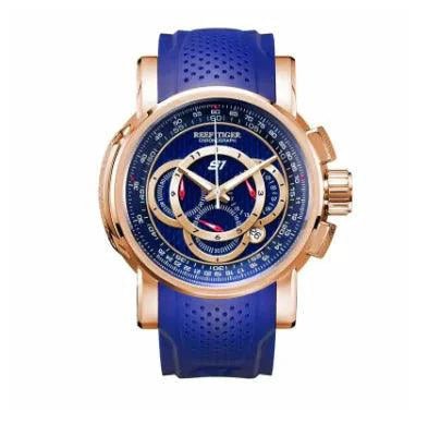 Mandotos men's luxury sport watch with rose gold finish, stainless steel band, and sleek design.