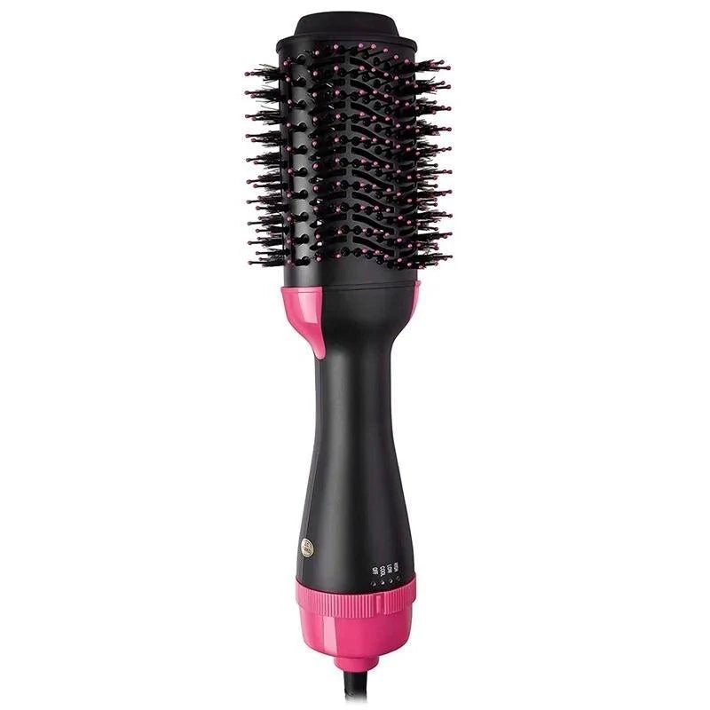 Mandotos Salon Pro Hair Styler and Volumizer showing a sleek black device with multiple styling attachments on a white background.