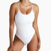 Mandotos sculpting beachwear bodysuit featuring a fitted design, adjustable straps, and high-quality fabric for a sleek, supportive fit.