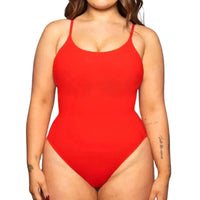 Mandotos sculpting beachwear bodysuit featuring a sleek, fitted design ideal for beach or poolside wear.