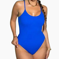 Mandotos Sculpting Beachwear Bodysuit in black, featuring a seamless, form-fitting design perfect for beach or poolside wear.