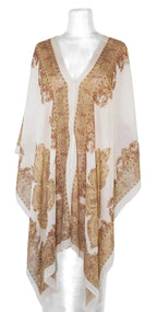 Mandotos Sea Breeze Wrap showing lightweight fabric with ocean-inspired patterns and soft, flowing design.