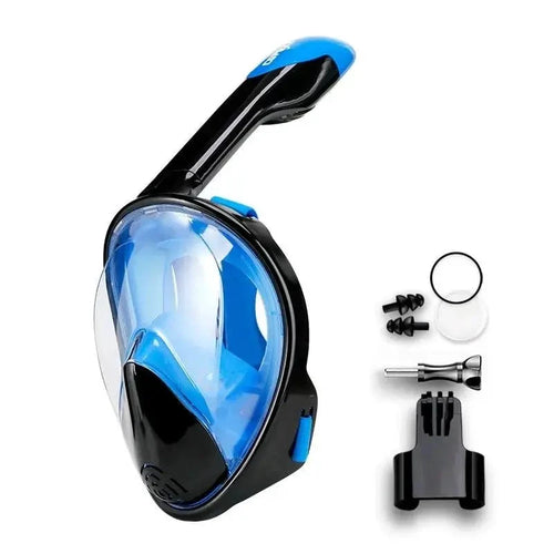 Mandotos seamless snorkel dive mask with clear lenses and adjustable strap, designed for comfortable underwater snorkeling.