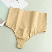 Mandotos seamless women's thong underwear in neutral color, featuring a smooth, comfortable fit and minimalistic design.