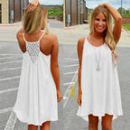 Mandotos Seaside Dream chiffon sundress with flowing fabric, perfect for sunny days and casual summer outings.