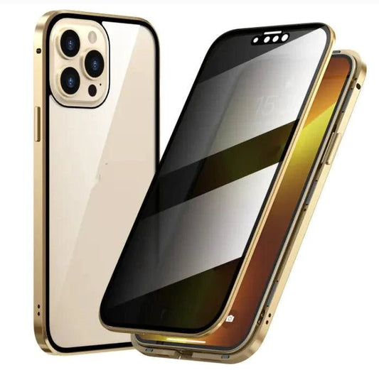 MANDOTOS SecureGuard privacy case showing a sleek black protective cover for smartphones with privacy features.