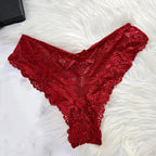 Mandotos red lace nightdress and panty set, transparent sleepwear for confident women, featuring delicate lace details.
